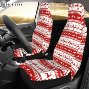 Christmas Reindeer Stripes Car Seat Covers Decor For Car