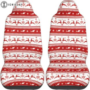 Christmas Reindeer Stripes Car Seat Covers Decor For Car