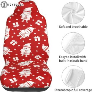 Christmas Santa Gifts Car Seat Covers Decor For Car