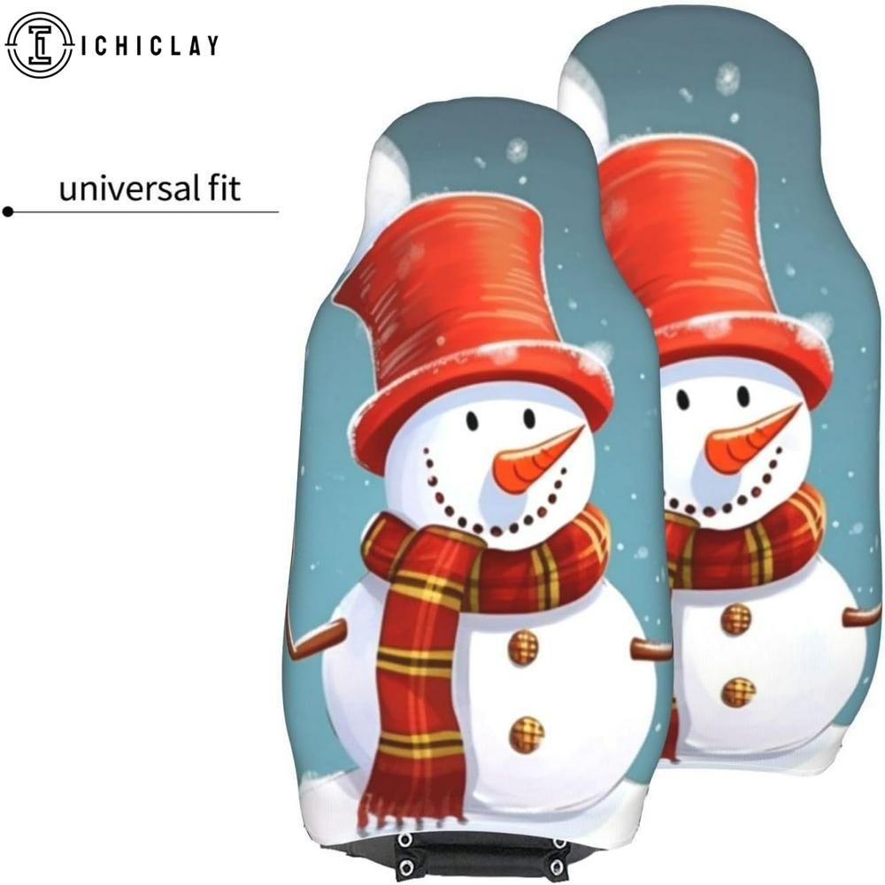 Christmas Snowman Print Car Seat Covers Decor For Car Christmas Snowman Print Car Seat Covers Decor For Car