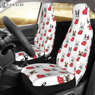 Christmas Socks Bulldog Car Seat Covers Decor For Car