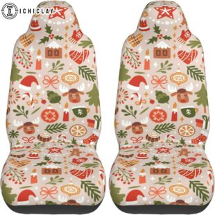 Christmas Symbols Print Car Seat Covers Decor For Car
