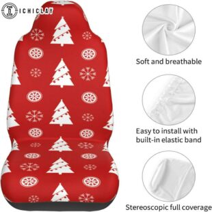 Christmas Trees Snowflake Car Seat Covers Decor For Car