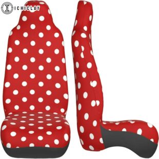 Christmas White Dot Car Seat Covers Decor For Car