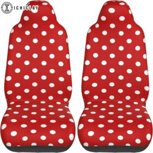 Christmas White Dot Car Seat Covers Decor For Car