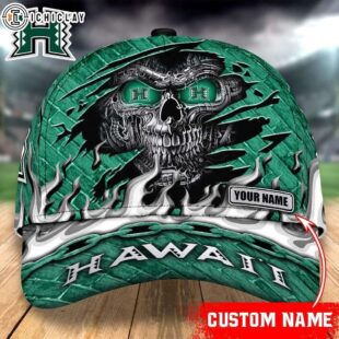 Custom Name Hawaii Rainbow Warriorss Sport Pattern Baseball Cap For Fans