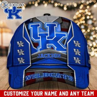 Custom Name Kentucky Team Wildcats Sport Pattern Baseball Cap For Fans