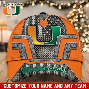 Custom Name Miami Team Hurricaness Sport Pattern Baseball Cap For Fans