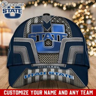Custom Name Utah State Team Aggiess Sport Pattern Baseball Cap For Fans