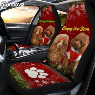 Cute Couple Poodles Car Seat Covers Decor For Car