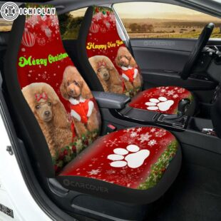 Cute Couple Poodles Car Seat Covers Decor For Car
