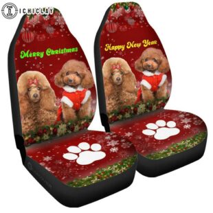 Cute Couple Poodles Car Seat Covers Decor For Car