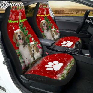 Cute Xmas Beagles Car Seat Covers Decor For Car