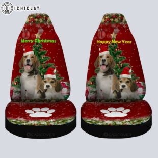 Cute Xmas Beagles Car Seat Covers Decor For Car