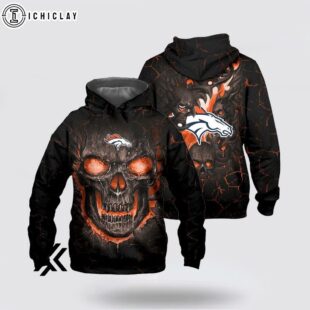 Denver Broncos Skull Face 3D Shirt For Fans