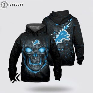 Detroit Lions Skull Face 3D Shirt For Fans