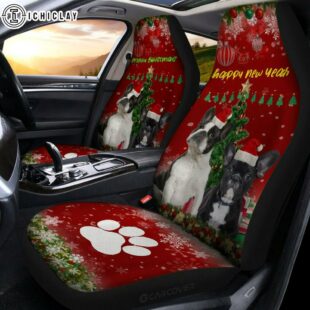 French Bulldogs Christmas Dog Car Seat Covers Decor For Car