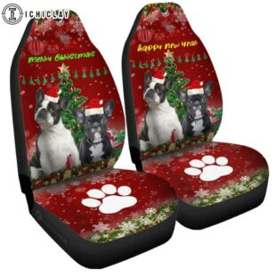 French Bulldogs Christmas Dog Car Seat Covers Decor For Car
