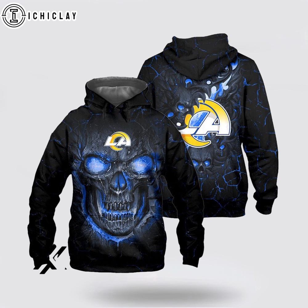 Los Angeles Rams Skull Face 3D Shirt For Fans Los Angeles Rams Skull Face 3D Shirt For Fans