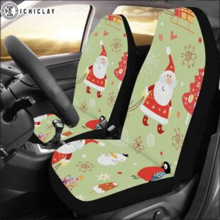 Merry Christmas Santa Claus Funny Car Seat Covers Decor For Car