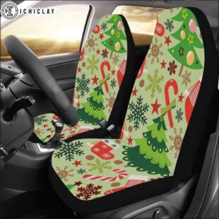 Merry Christmas Tree Car Seat Covers Decor For Car
