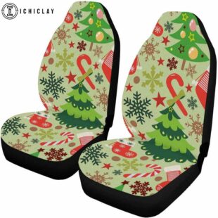 Merry Christmas Tree Car Seat Covers Decor For Car