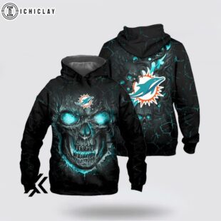 Miami Dolphins Skull Face 3D Shirt For Fans