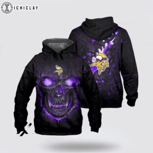 Minnesota Vikings Skull Face 3D Shirt For Fans