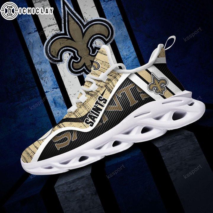 New Orleans Saints Logo Pattern Max Soul Shoes Gift For Fans New Orleans Saints Logo Pattern Max Soul Shoes Gift For Fans
