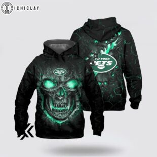 New York Jets Skull Face 3D Shirt For Fans