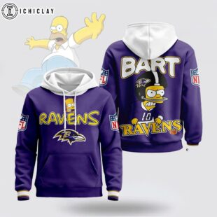 Baltimore Ravens NFL Bart Simpson 3D Hoodie Shirt