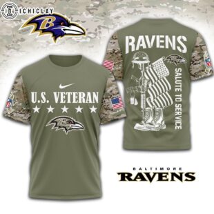 Baltimore Ravens NFL Salute To Service 3D Shirt