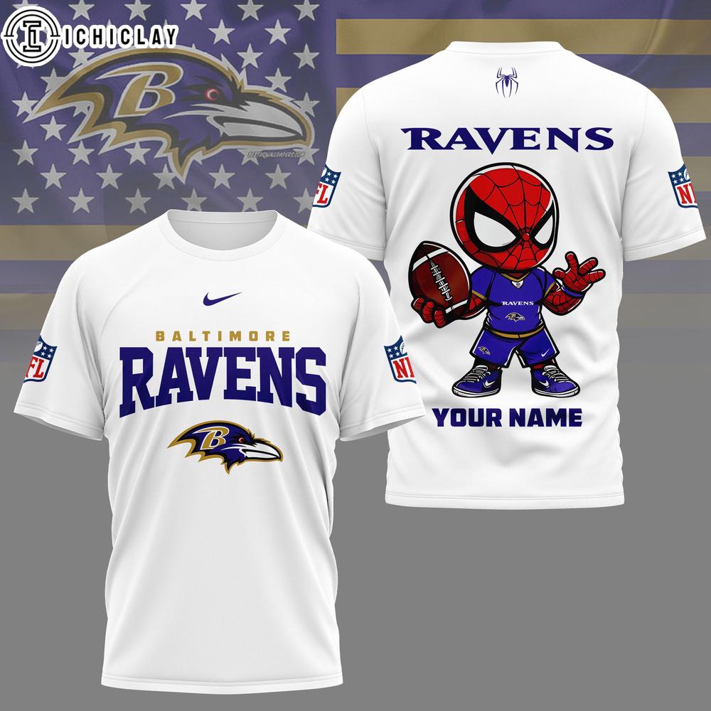 Baltimore Ravens NFL Spider Hero Custom 3D Shirt Baltimore Ravens NFL Spider Hero Custom 3D Shirt