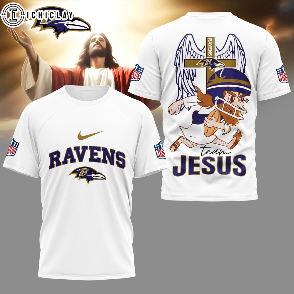 Baltimore Ravens NFL Team Jesus 3D Shirt Baltimore Ravens NFL Team Jesus 3D Shirt