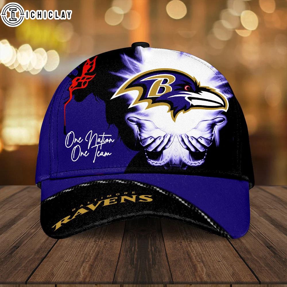 Baltimore Ravens One Nation One Team Classic Baseball Cap For Fans Baltimore Ravens One Nation One Team Classic Baseball Cap For Fans