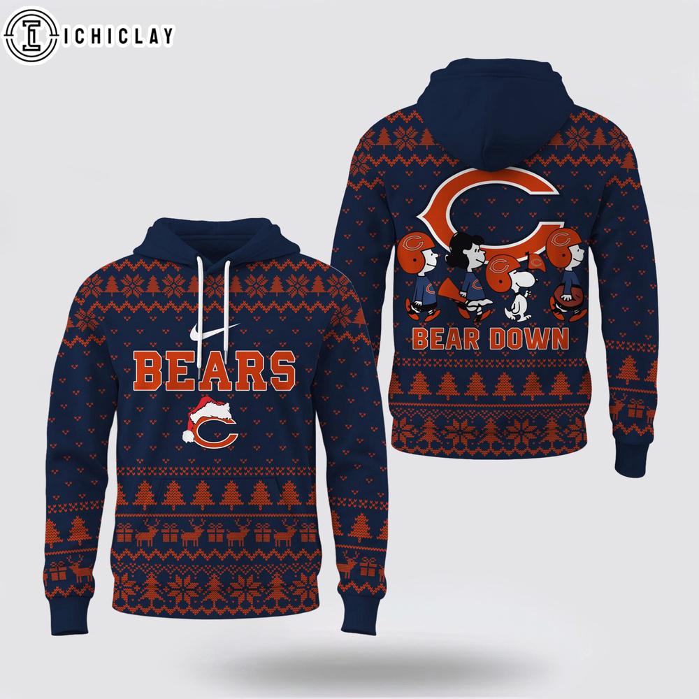 Chicago Bears NFL Cozy Snoopy Football 3D Hoodie Chicago Bears NFL Cozy Snoopy Football 3D Hoodie