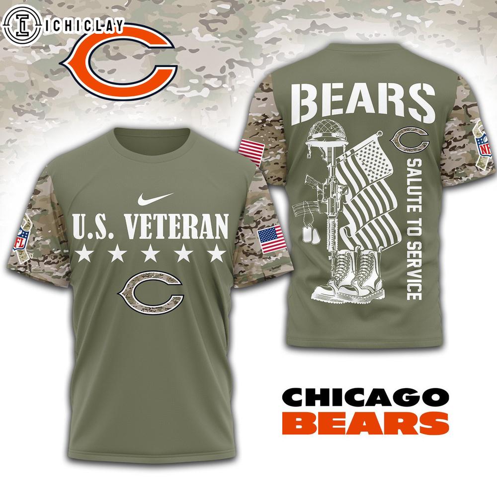 Chicago Bears NFL Salute To Service 3D Shirt Chicago Bears NFL Salute To Service 3D Shirt