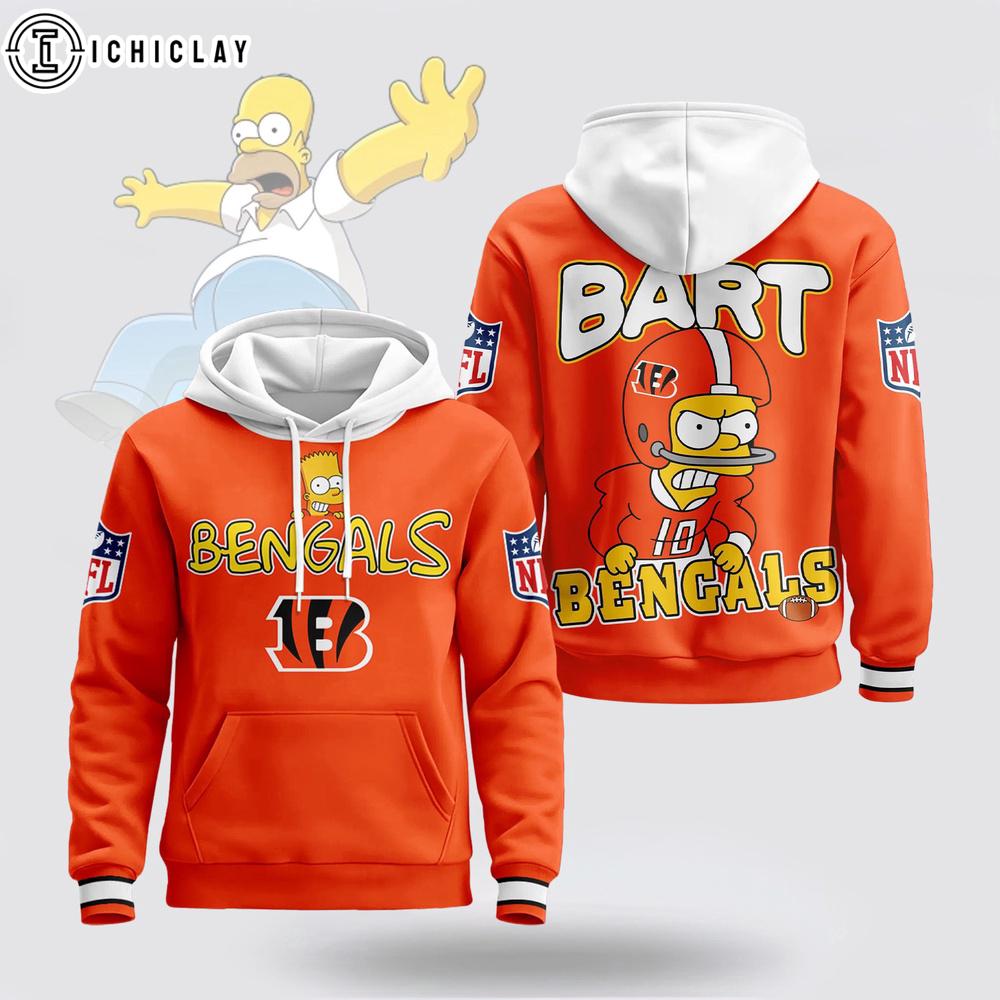 Cincinnati Bengals NFL Bart Simpson 3D Hoodie Shirt Cincinnati Bengals NFL Bart Simpson 3D Hoodie Shirt