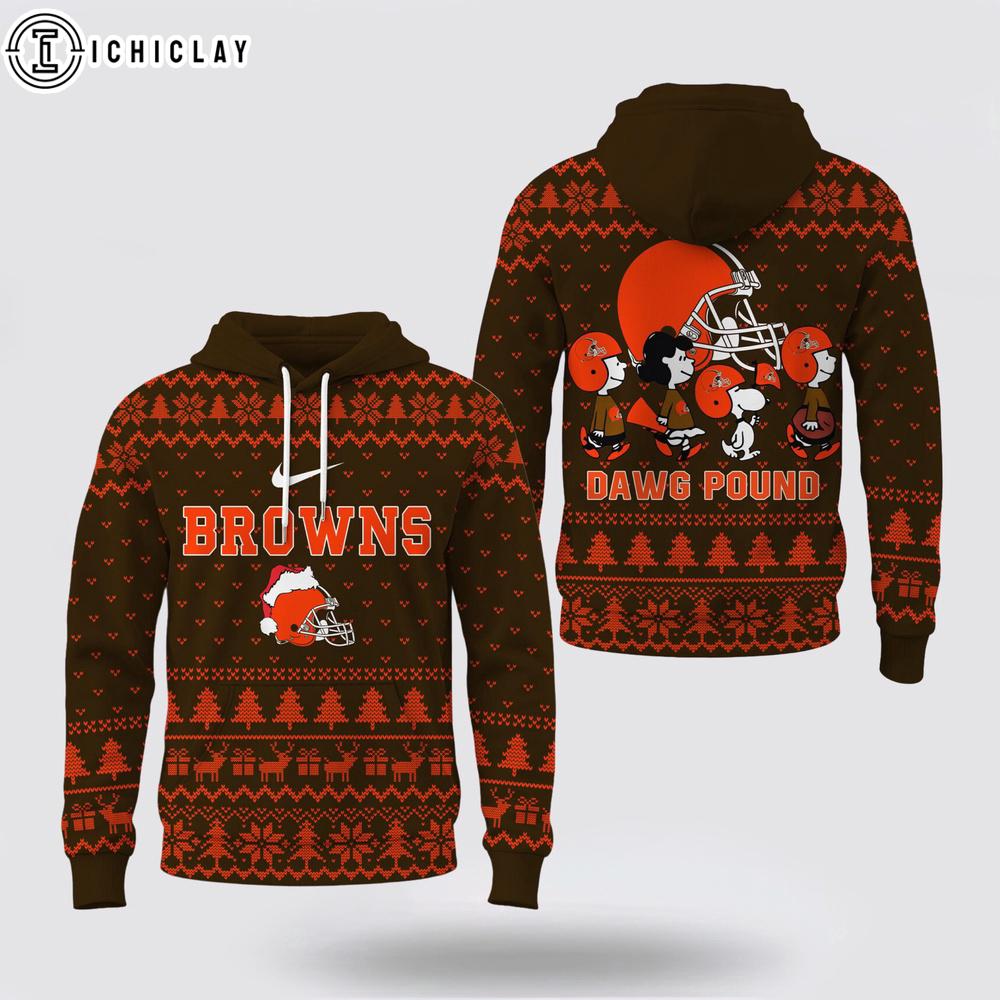 Cleveland Browns NFL Cozy Snoopy Football 3D Hoodie Cleveland Browns NFL Cozy Snoopy Football 3D Hoodie