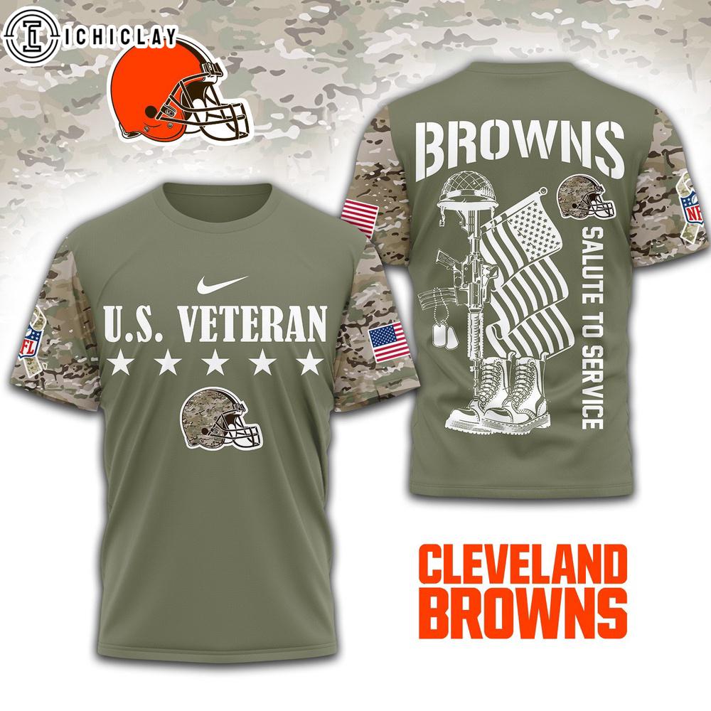 Cleveland Browns NFL Salute To Service 3D Shirt Cleveland Browns NFL Salute To Service 3D Shirt