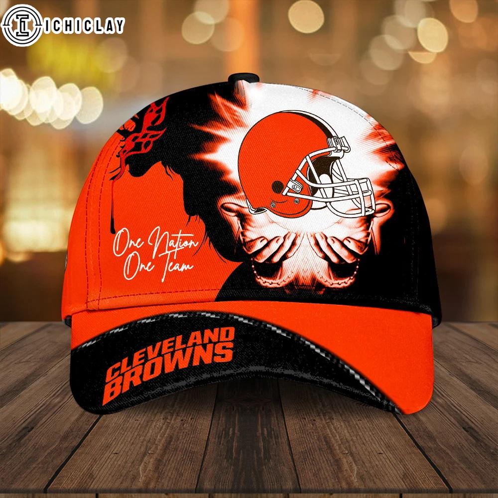 Cleveland Browns One Nation One Team Classic Baseball Cap For Fans Cleveland Browns One Nation One Team Classic Baseball Cap For Fans