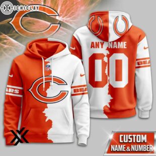 Custom Name Number Chicago Bears Victory Split 3D Shirt For Fans
