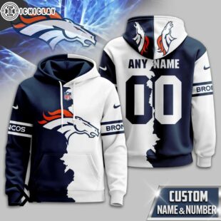 Custom Name Number Denver Broncos Victory Split 3D Shirt For Fans