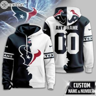 Custom Name Number Houston Texans Victory Split 3D Shirt For Fans