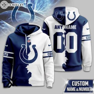 Custom Name Number Indianapolis Colts Victory Split 3D Shirt For Fans