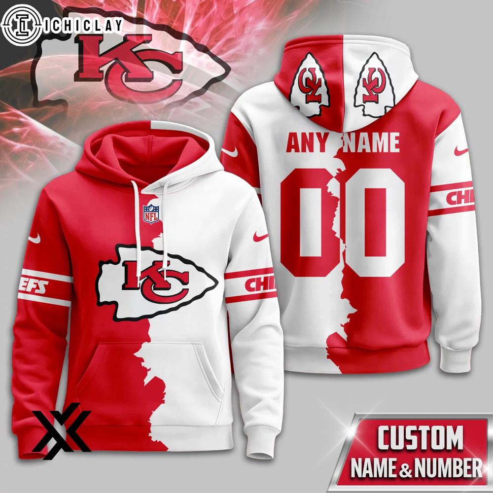 Custom Name Number Kansas City Chiefs Victory Split 3D Shirt For Fans Custom Name Number Kansas City Chiefs Victory Split 3D Shirt For Fans