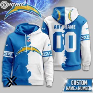 Custom Name Number Los Angeles Chargers Victory Split 3D Shirt For Fans
