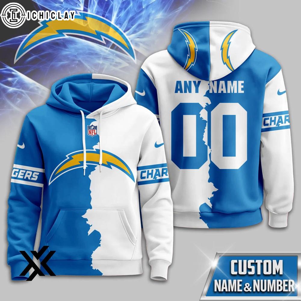 Custom Name Number Los Angeles Chargers Victory Split 3D Shirt For Fans Custom Name Number Los Angeles Chargers Victory Split 3D Shirt For Fans