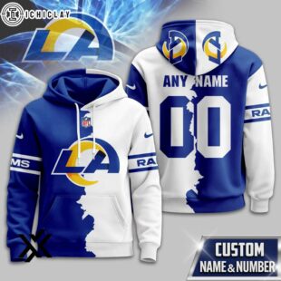 Custom Name Number Los Angeles Rams Victory Split 3D Shirt For Fans