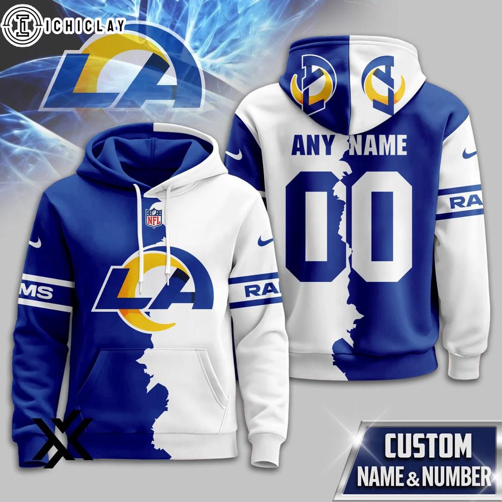 Custom Name Number Los Angeles Rams Victory Split 3D Shirt For Fans Custom Name Number Los Angeles Rams Victory Split 3D Shirt For Fans
